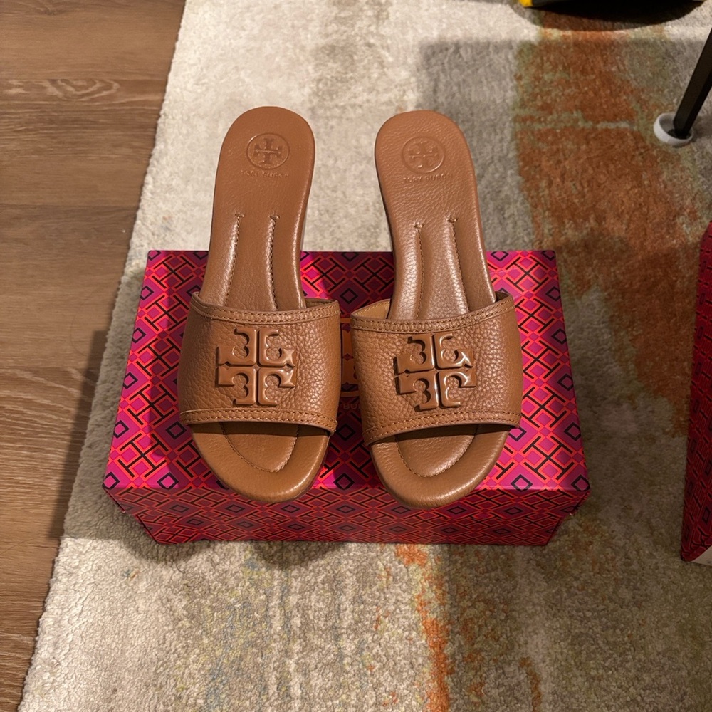 Tory Burch Brown Wedge Sandals